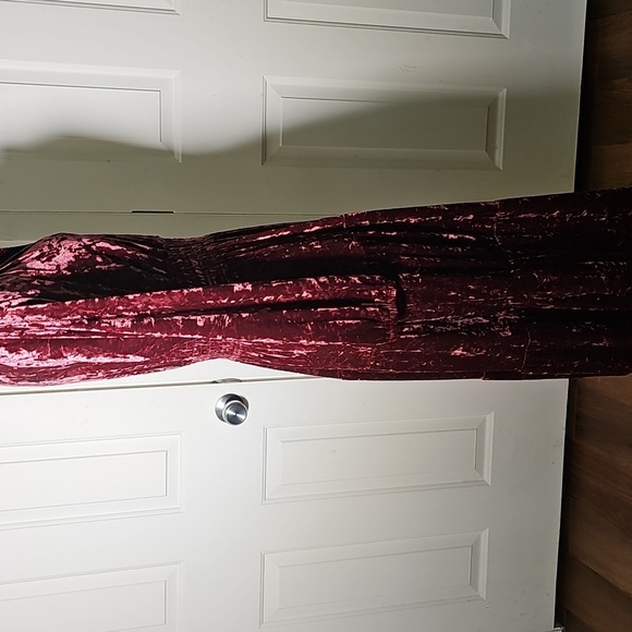 Belle BOHO, Kim Gravel Crushed Velvet Tiered Long Sleeve Dress. Meduim P SIZE PM - Picture 7 of 14